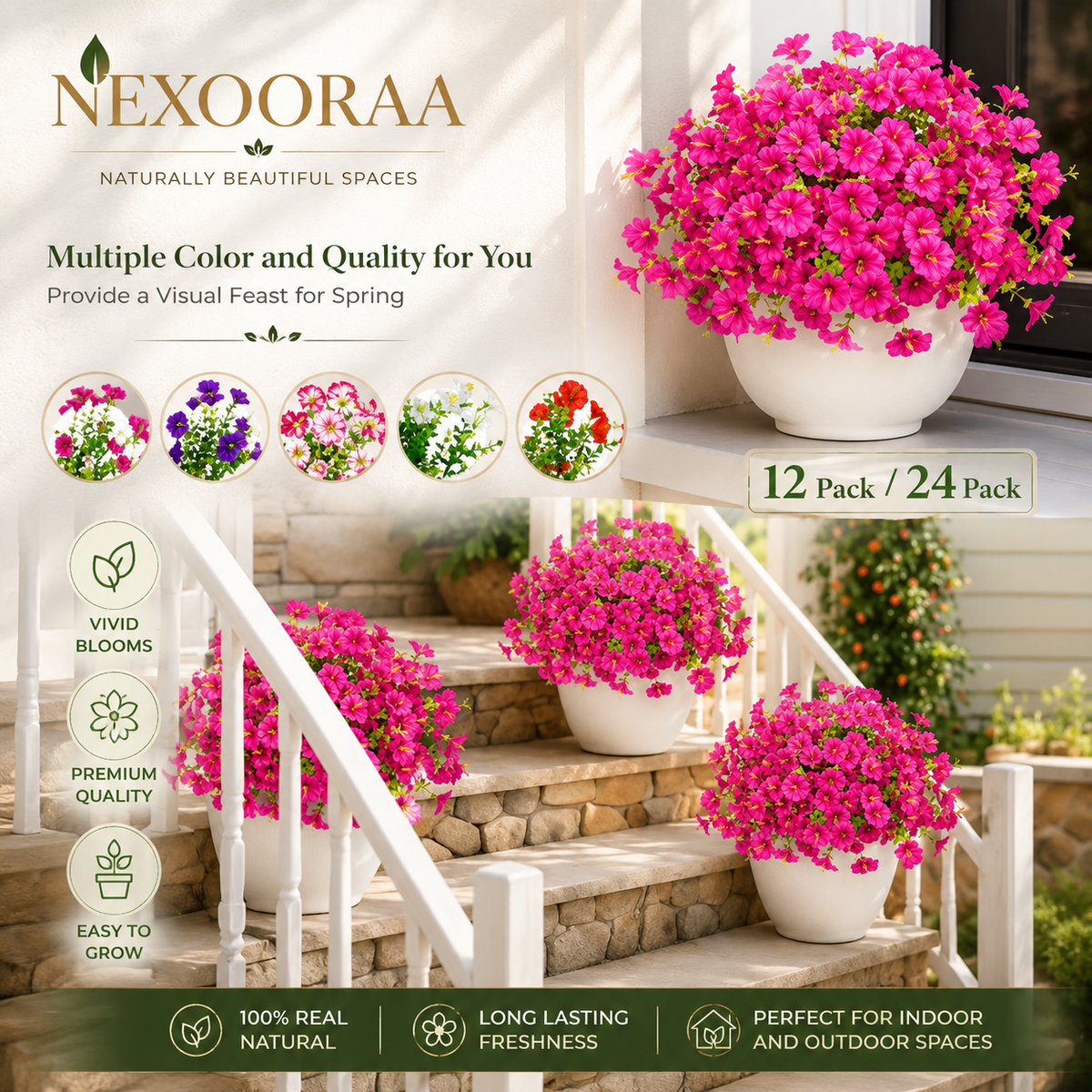 🔥Last Day 50% OFF🔥UV Resistant Artificial Petunias Flowers Bulbs🌸 Buy 6 Get 6 Free Bulbs🌸