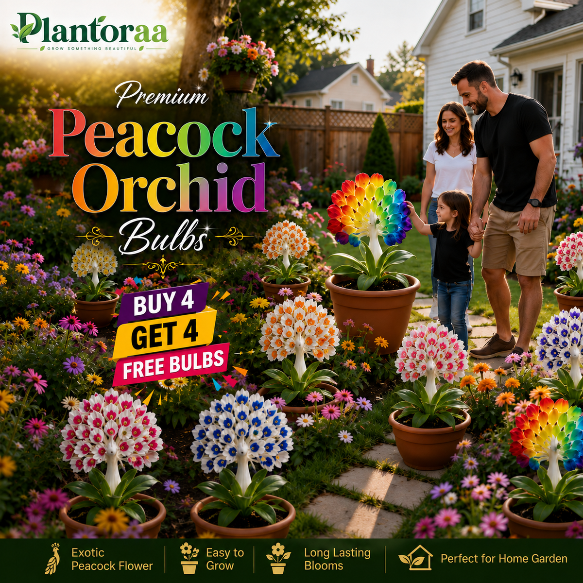 💠 “THE QUEEN OF FRAGRANT BLOOMS — PEACOCK ORCHID BULBS FOR PURE GARDEN LUXURY”🌸Buy 4 Get 4 Free Bulbs🌸